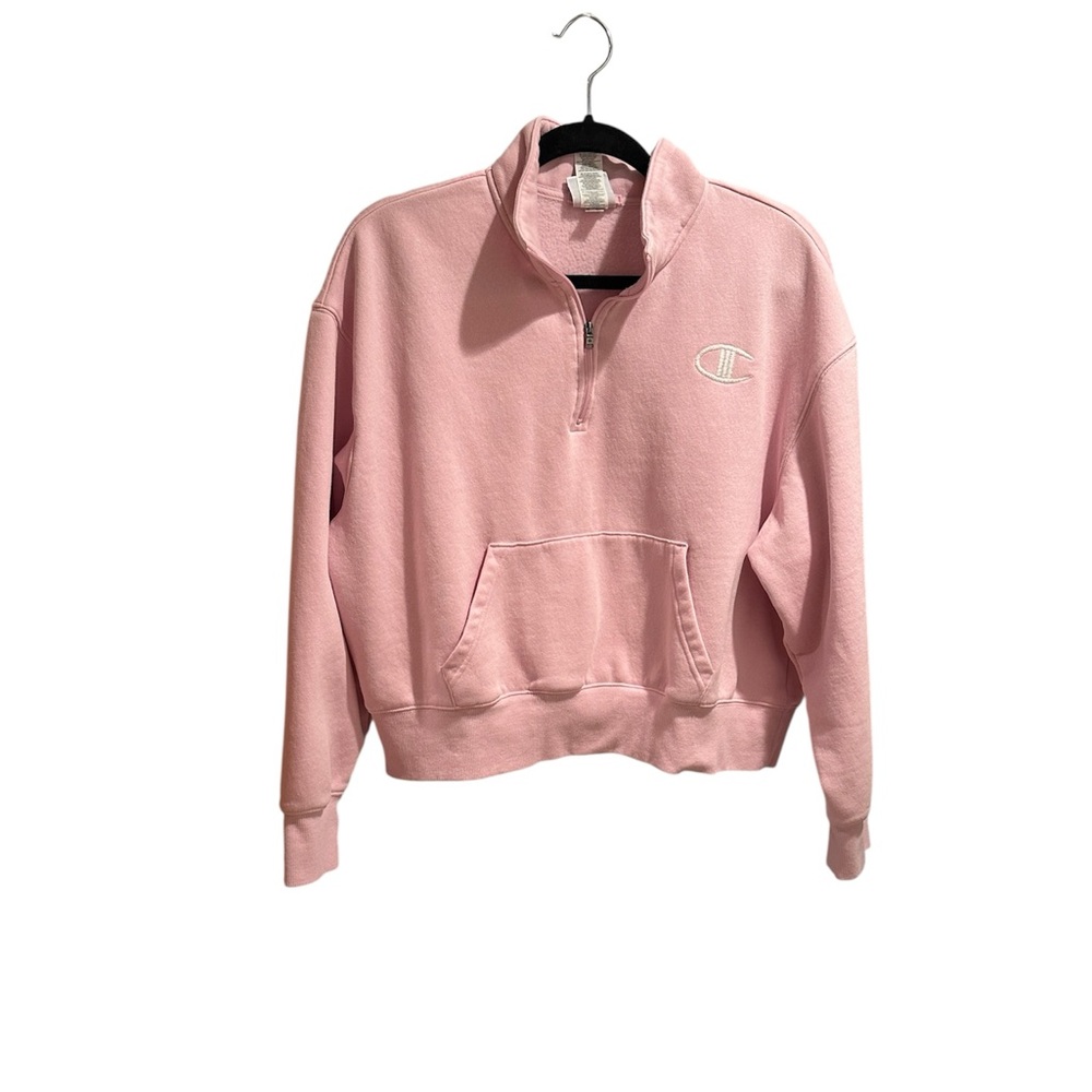 Champion Women's Pink Quarter-Zip Hoodie